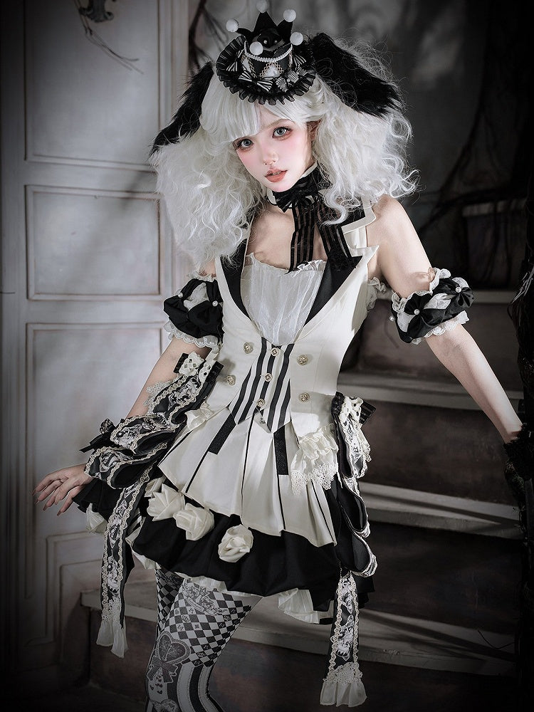 Candy Cane Themed Outfit with Ruffles and Stripes - Unknown Star