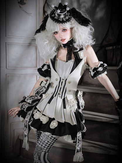 Candy Cane Themed Outfit with Ruffles and Stripes - Unknown Star