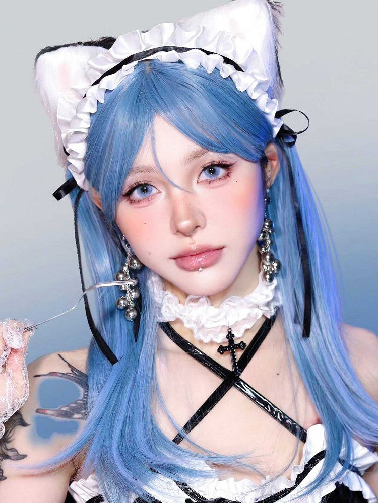 前髪ストレートウィッグ 長さ60cm ブルーエア付き