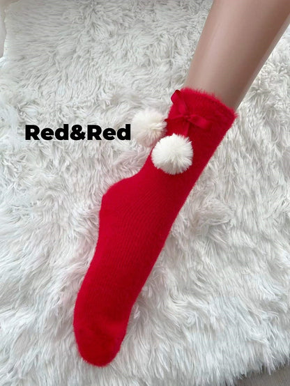 リボンポンポン ロリータ カーフ/アンクルソックス