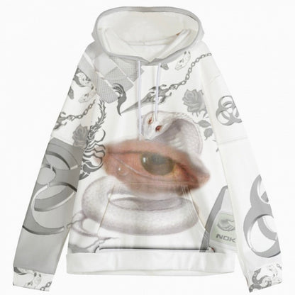 Guro White Print Kawaii And Eye Snake Hoodie