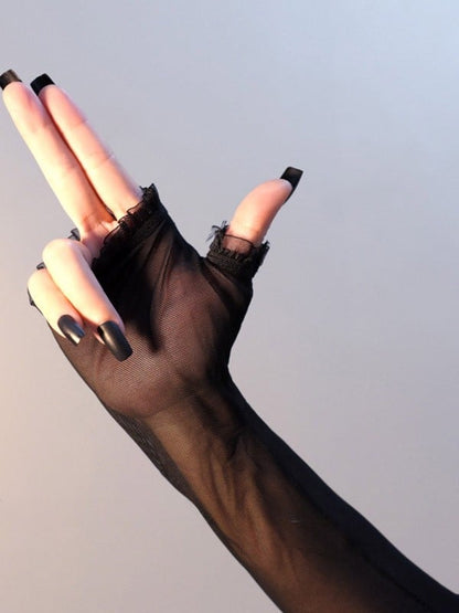 トリムスリーブ ブラックゴシックレース