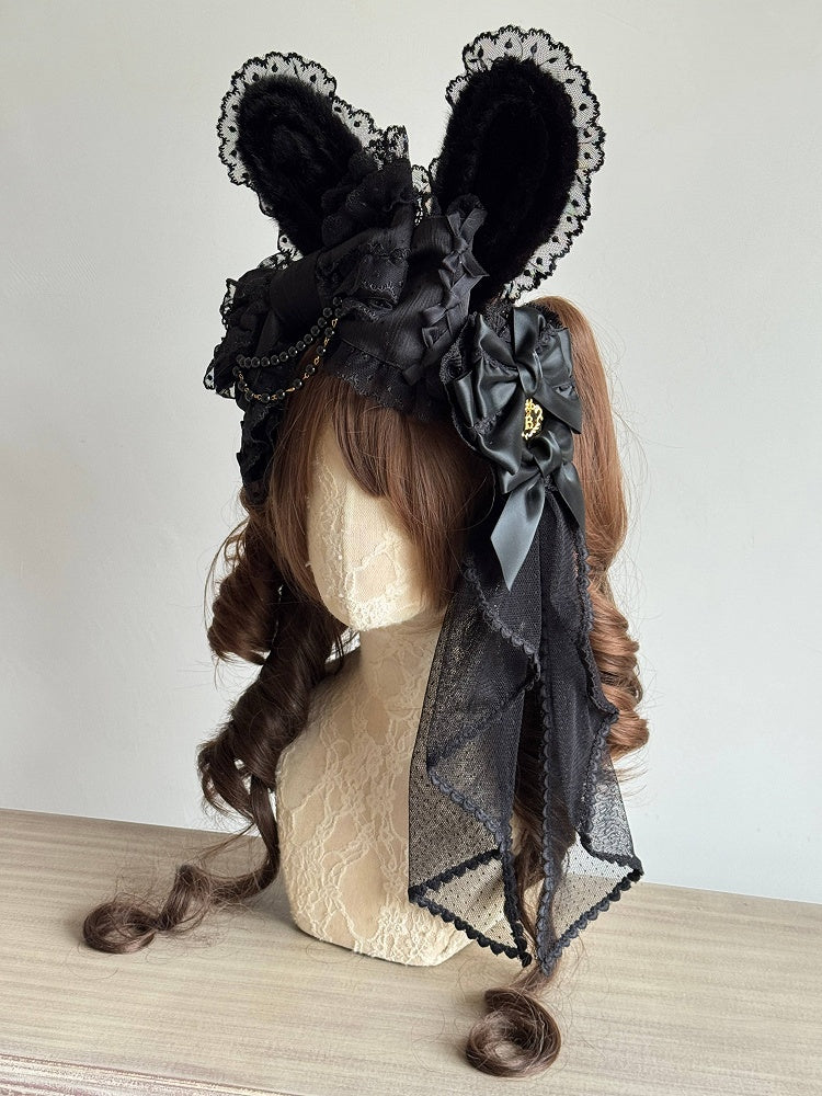 Hairclip Rabbit KC Set Hair + 3-Piece Luxurious Heart-shaped Accessory - Bow Ear