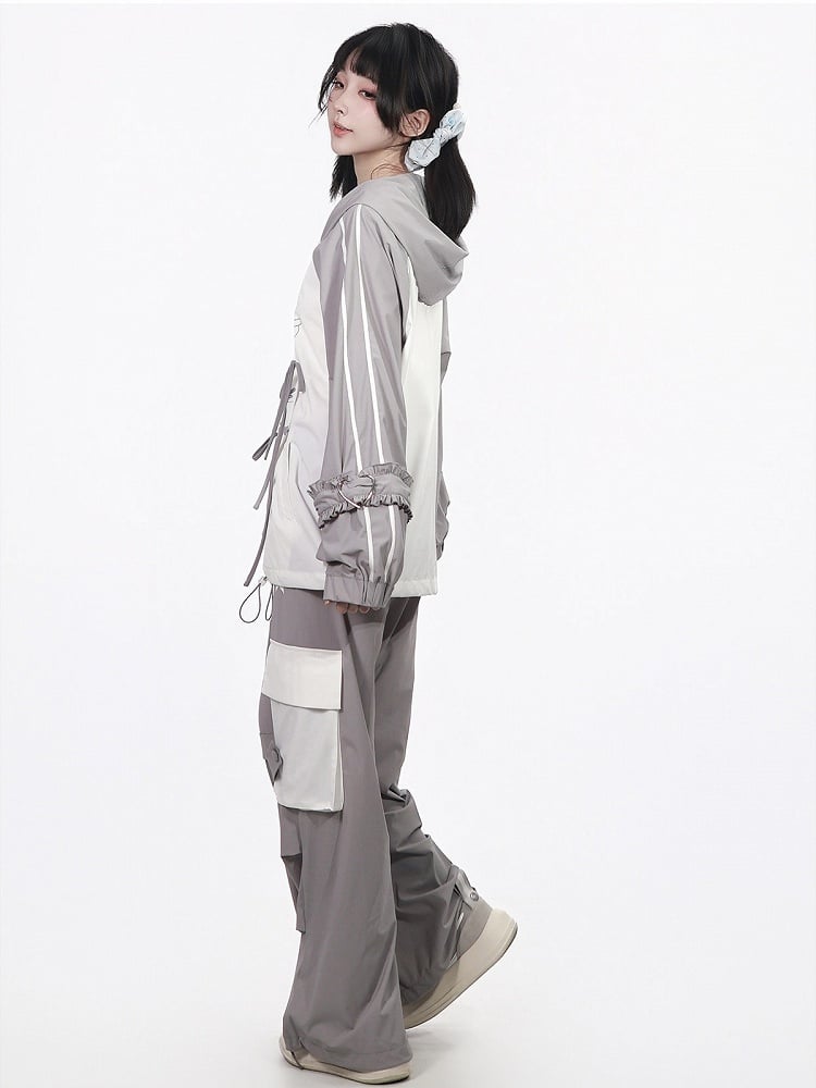 Cool-Touch Cartoon Print Hooded Jacket - PINK SAVIOR