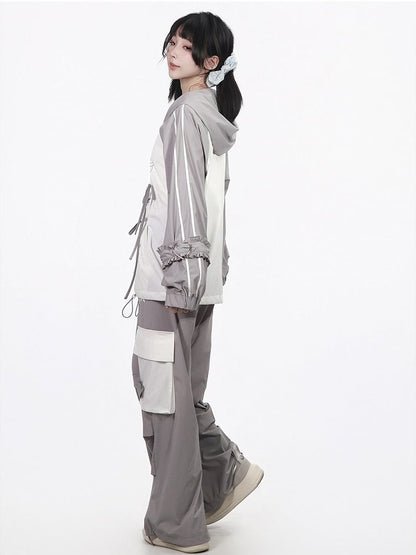 Cool-Touch Cartoon Print Hooded Jacket - PINK SAVIOR