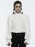 White Men's Gothic Gorgeous Palace Stand Collar Shirt