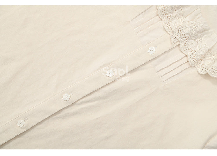 アプリコットラウンドネックブラウス