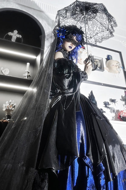 Gothic Lolita Boned High Waist Layered Long Skirt
