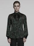 Black Green Men's Gothic Shirt