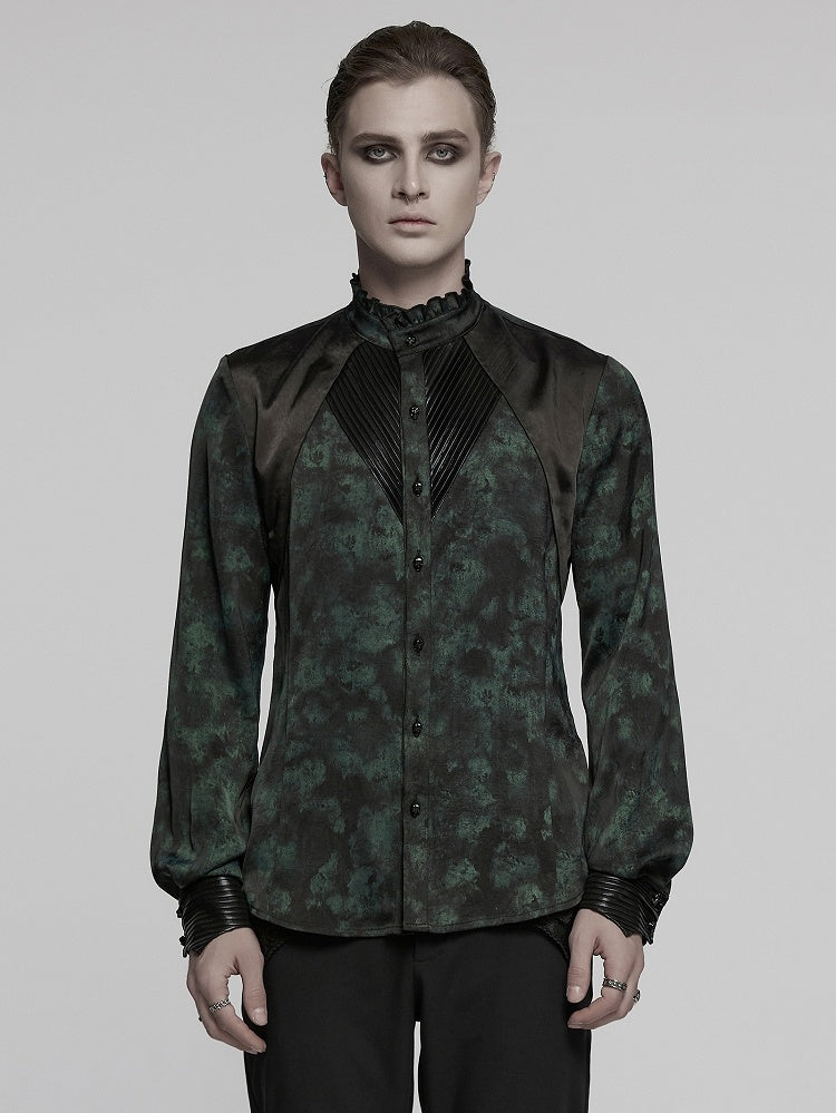 Goth Black Men's Shirt Green