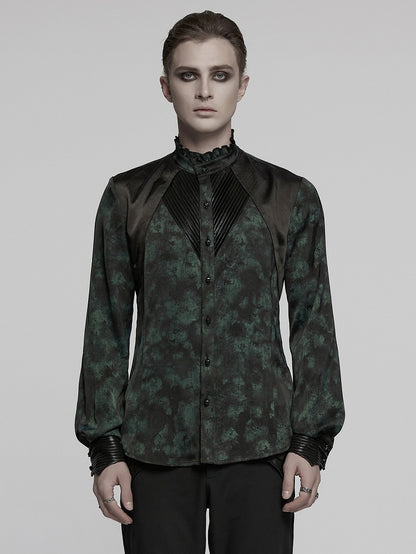 Goth Black Men's Shirt Green