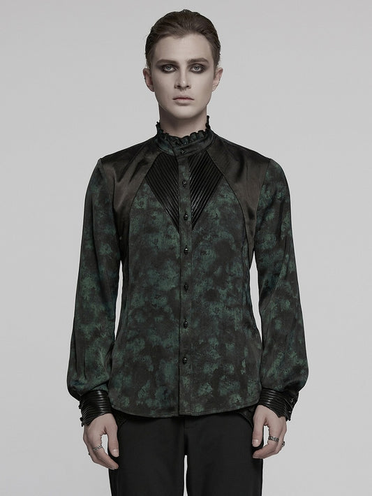 Goth Black Men's Shirt Green