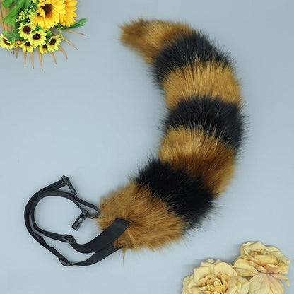 Plush Lolita Colors Striped Fox Cute Tail 8