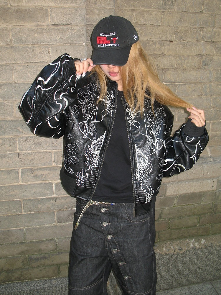 Jacket Closure Black Short Zip Neck Mock Unisex with