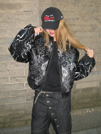 Jacket Closure Black Short Zip Neck Mock Unisex with