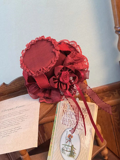 Beige Mini Hat / Blue Black Purple Red