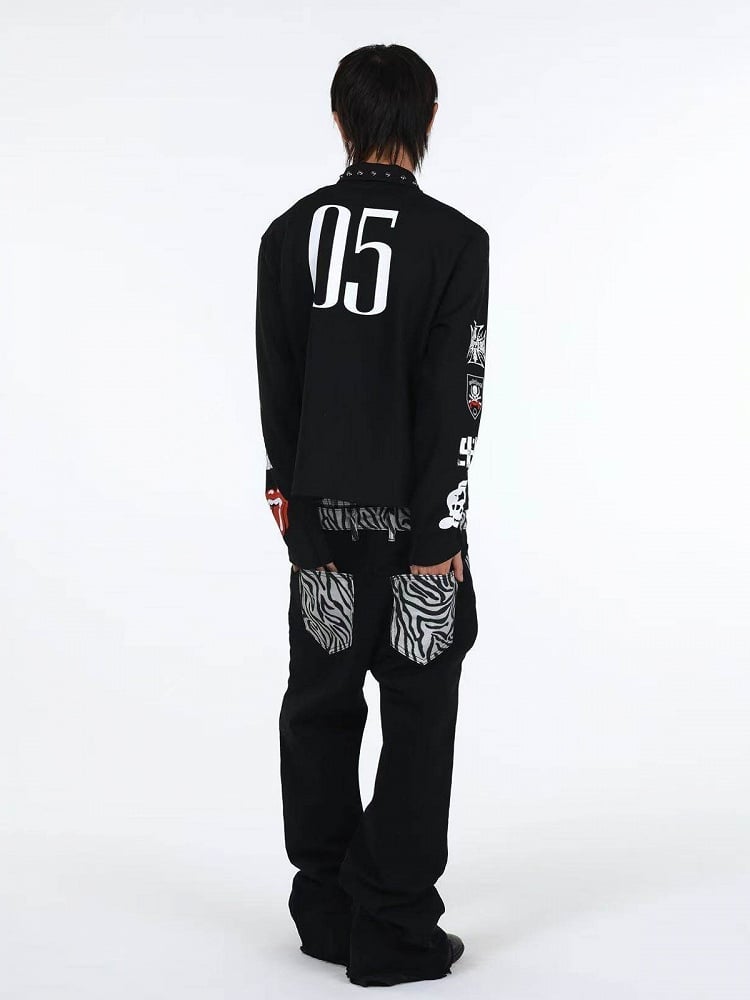 Black Rivet Polo Shirt with Graphic - DETW OnLine