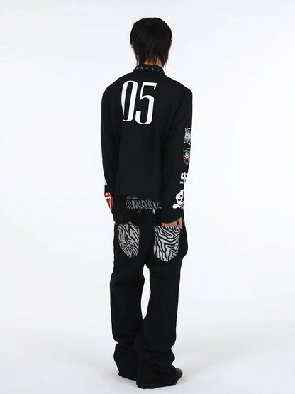 Black Rivet Polo Shirt with Graphic - DETW OnLine