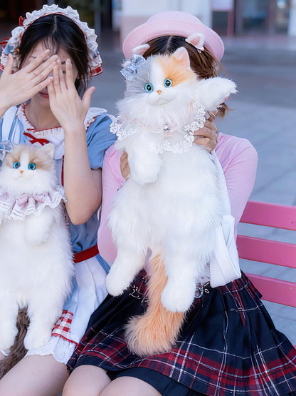 Medium Backpack/Crossbody Realistic - Cat Plush 3 Size Options Bag