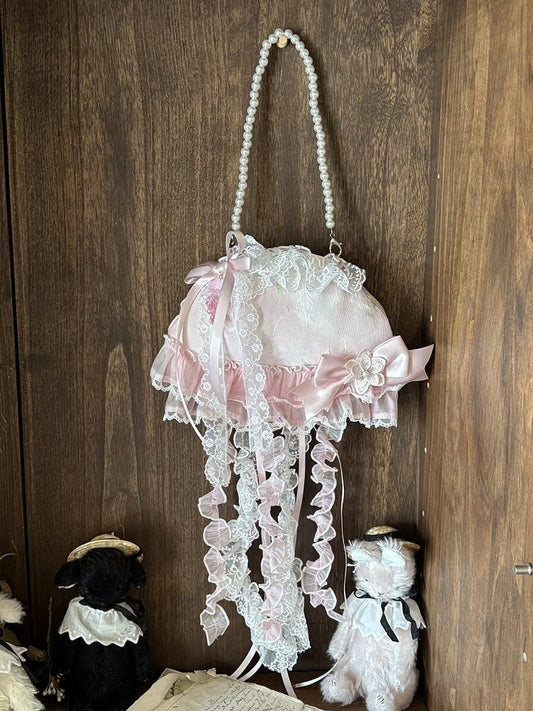 Green Hand/Crossbody Bag Pink Jellyfish-shaped /