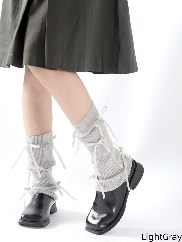 6 Colors Bowknot Decorated Leg Warmers