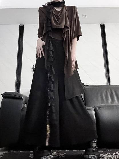 Ouji with Lolita Top Short/Long Coffee Neckline Scarf Sleeve