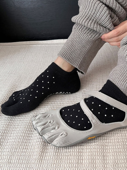 Socks Five-Toe Ankle Rhinestone-Embellished (5 Colors)