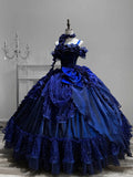 Taille dunkles Hanayome-Kleid M 85–95 cm bodenblau Goth Länge Nacht Ausverkaufsgröße Kleid Ball entbeint Lolita Büste für Sternenhimmel
