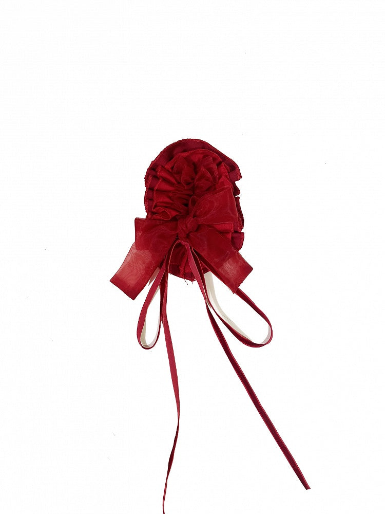 / Hairclip Floral Black Purple Red