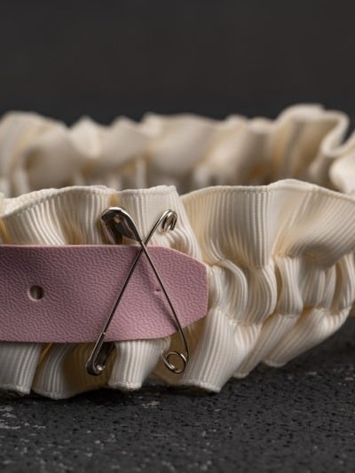 Beige & Pink Ruffle Trim KC - Strange Sugar