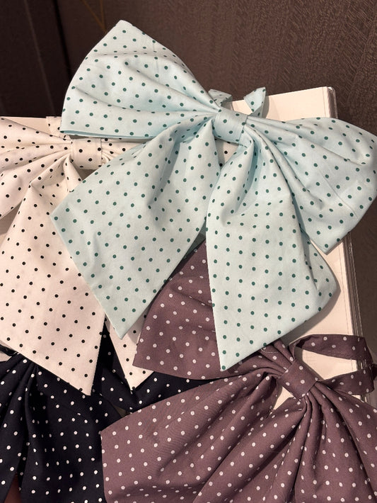 Dark Bow Pattern Blue/Purple/Green/White/Red Tie Polka-dot