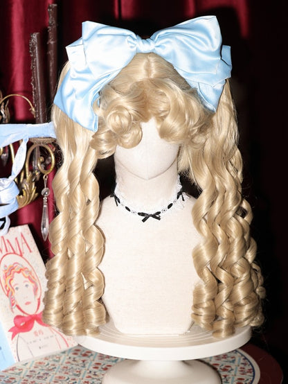 Ponytail Black/Blonde Claw Curly 50CM Clips Roman Double