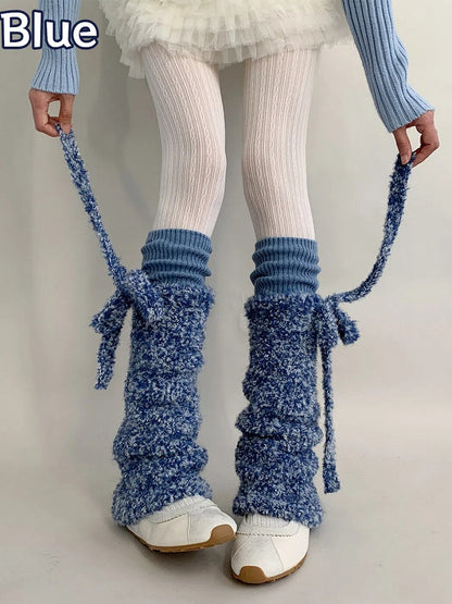 Fuzzy (3 Warmers Tie-Up Knit Leg Colors)