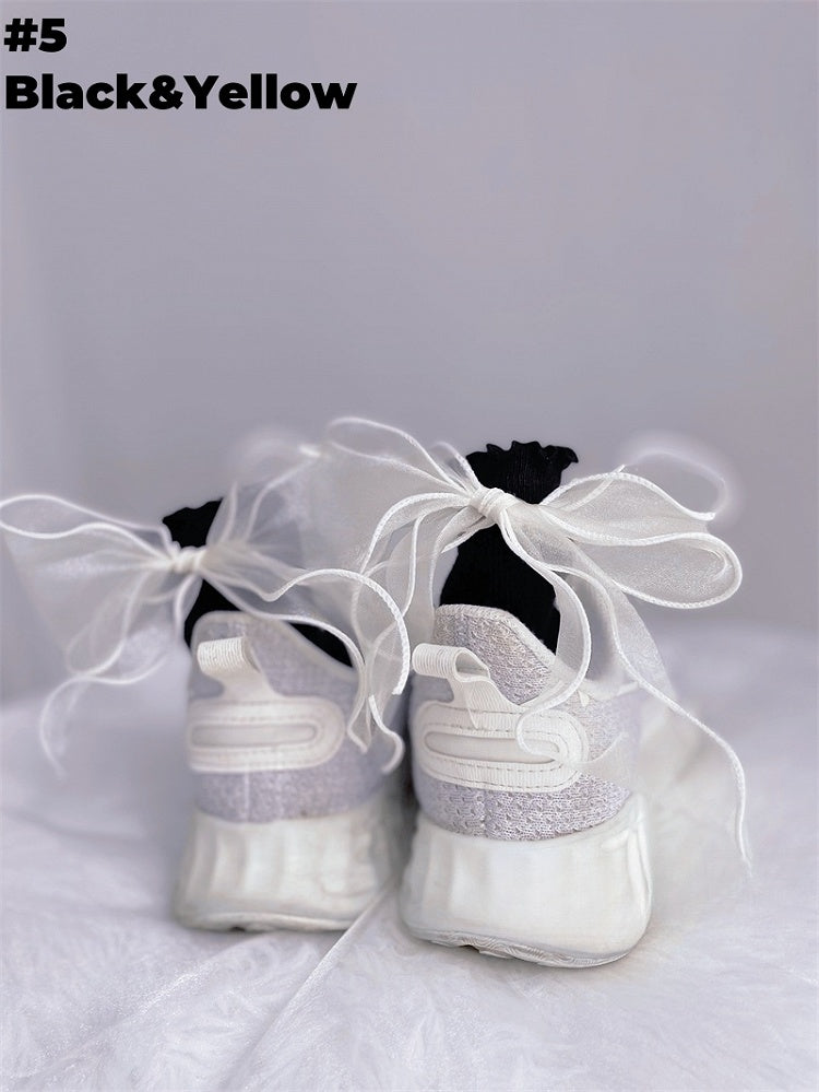 6つのオプション ビッグリボン ロリータ カーフ/アンクルソックス