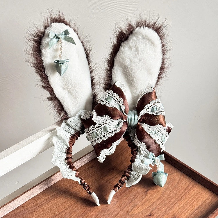 (With Set KC Accents) Chocolate-Themed Furry Ear Lolita