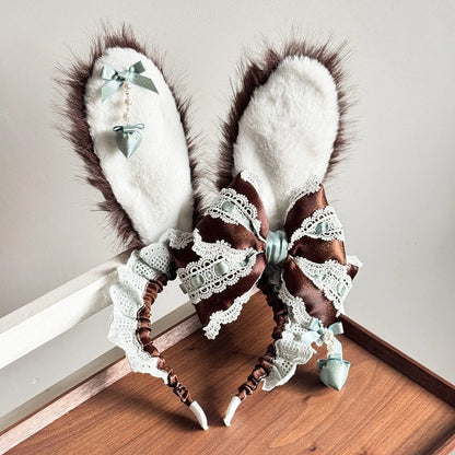 (With Set KC Accents) Chocolate-Themed Furry Ear Lolita