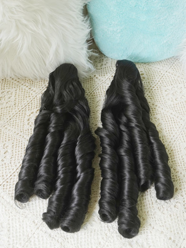 Black/Light Blonde/Blonde/Dark Brown Roman Curly Ponytail Claw Clips