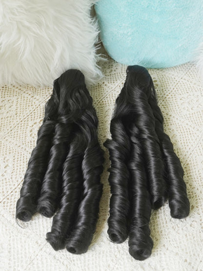 Black/Light Blonde/Blonde/Dark Brown Roman Curly Ponytail Claw Clips