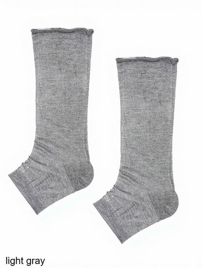 4-Color Solid Semi-sheer Half Palm Ankle Socks - ModaSwings