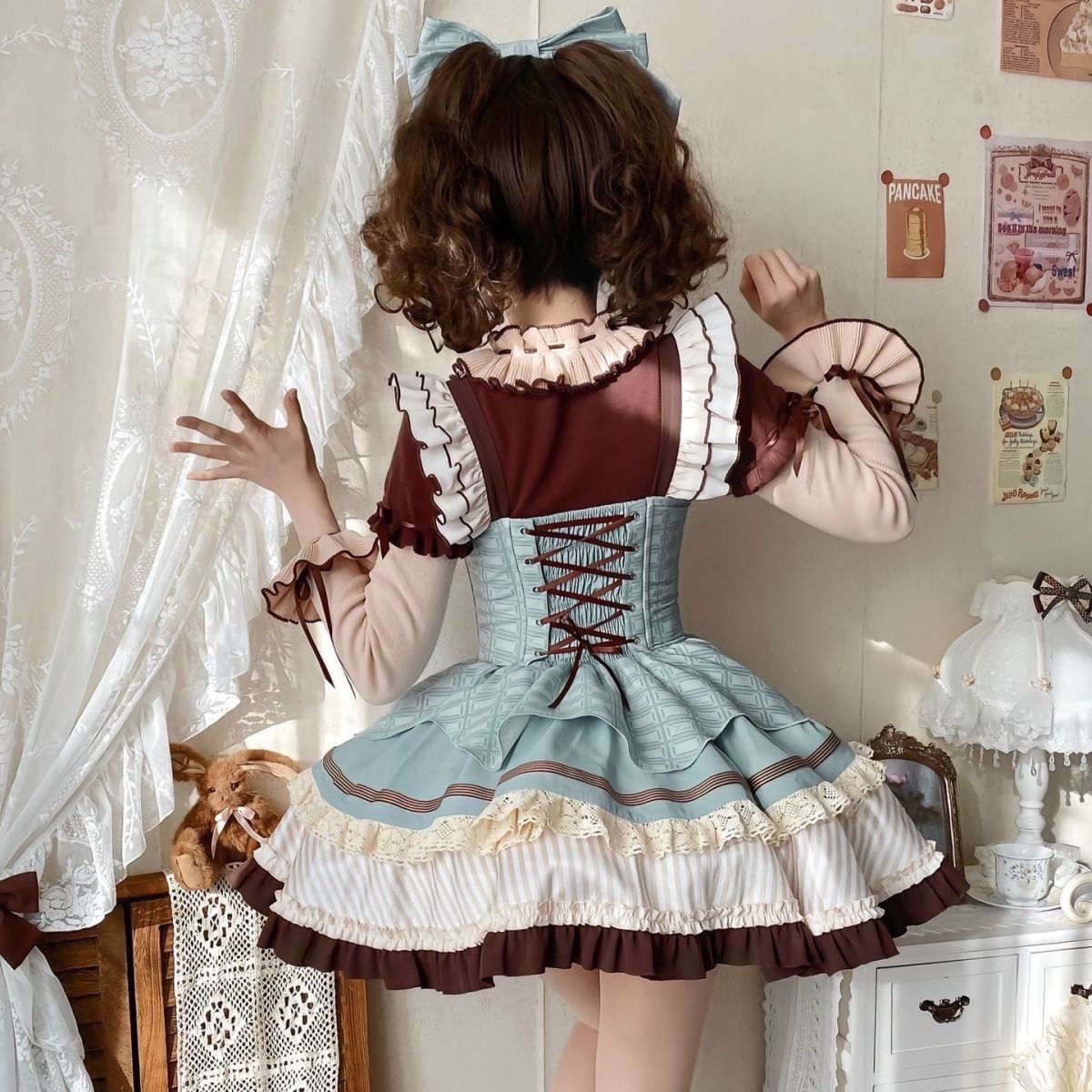 Lolita Hawthorn Berry Mint Chocolate Fluffy Short Puff Dress