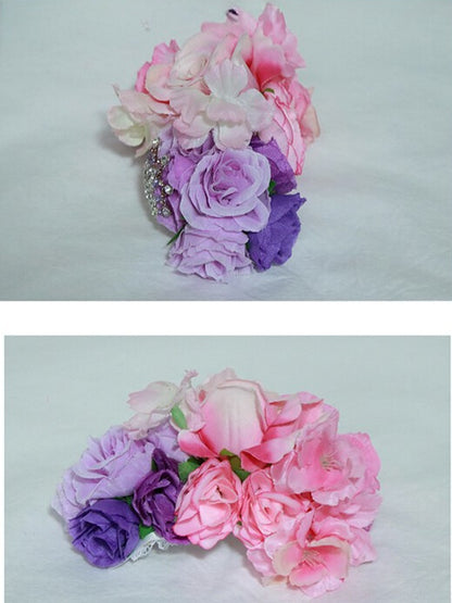 Verzierte Krone PinkLila Haarspange Design Floral