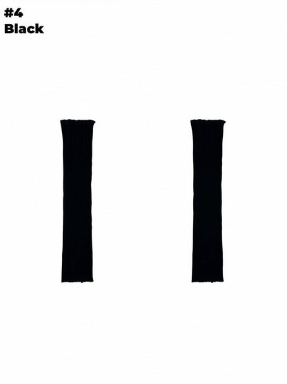 Beinwärmer mit selbstbindenden Trägern in Grau/Beige/Braun/Schwarz