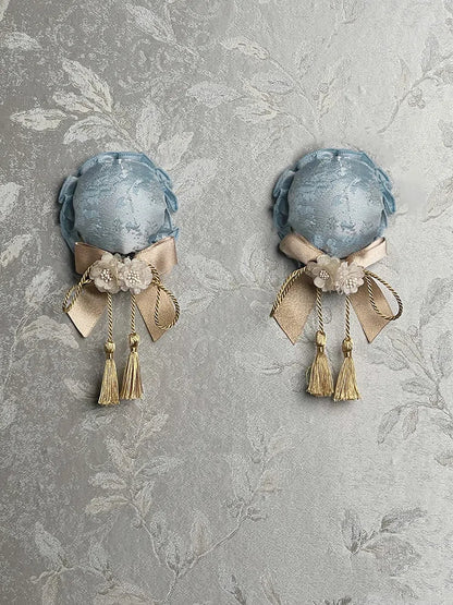 Purple Han Lolita Blue / Tassel Pink Hairclip