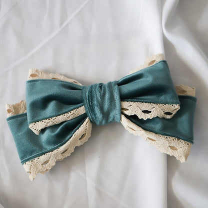 Trim Sweet Velvet Color Bow Hairclip Lolita 4 Lace Options