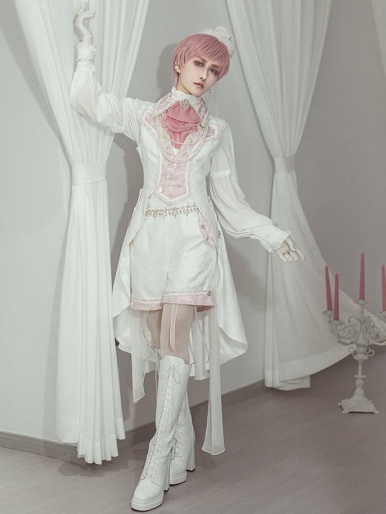 Ouji Pink Waist White Shorts and Lolita Prince High