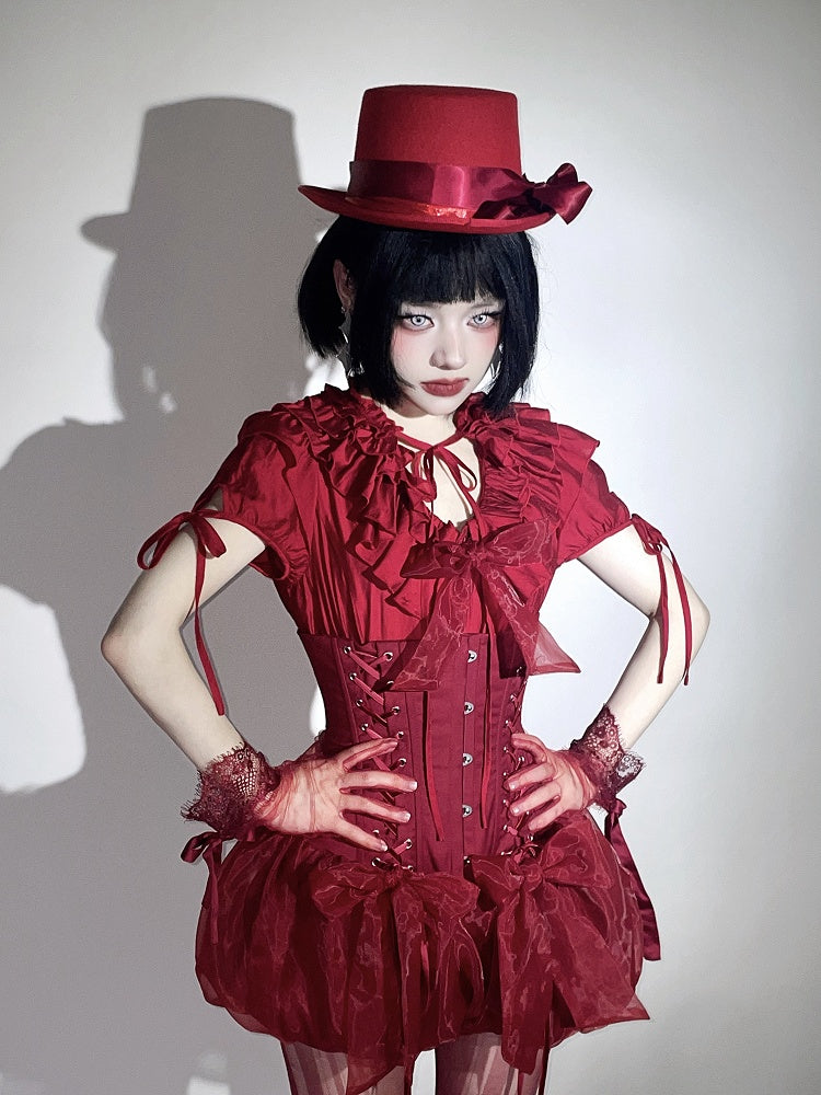 Gothic Waist Lolita Corset Super Red High Shorts