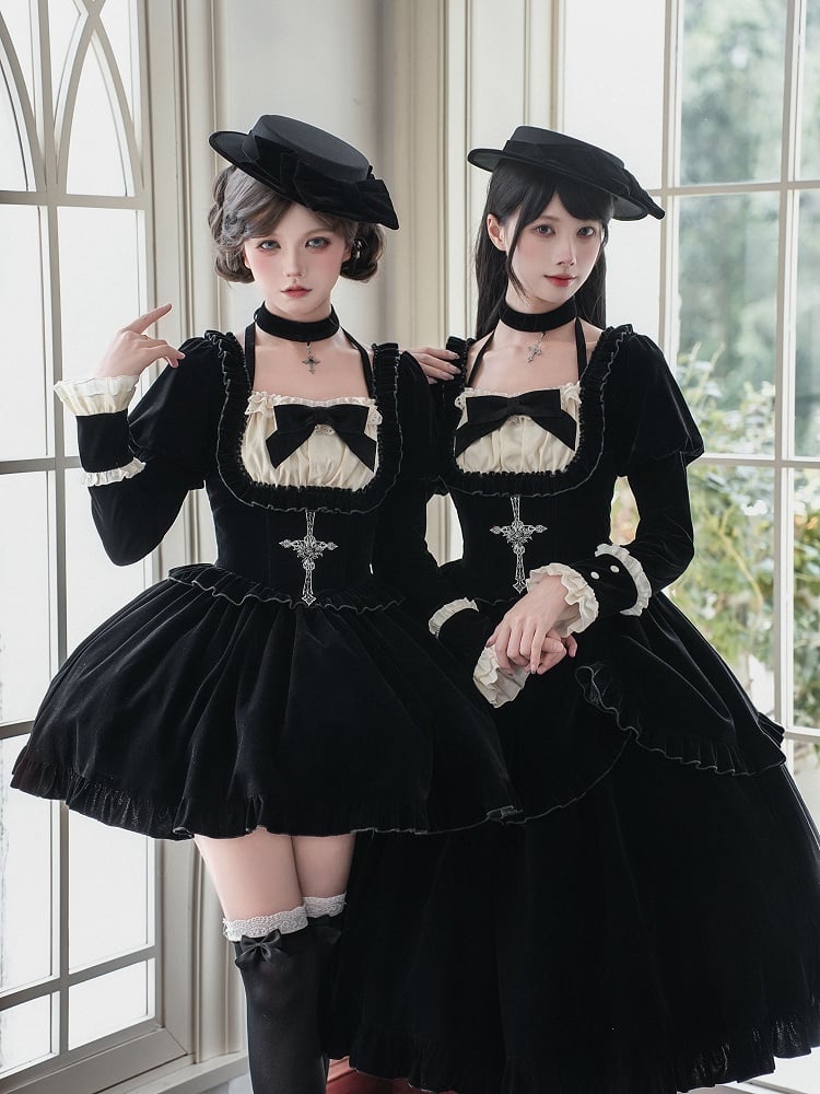 Black Cross Pendant Choker