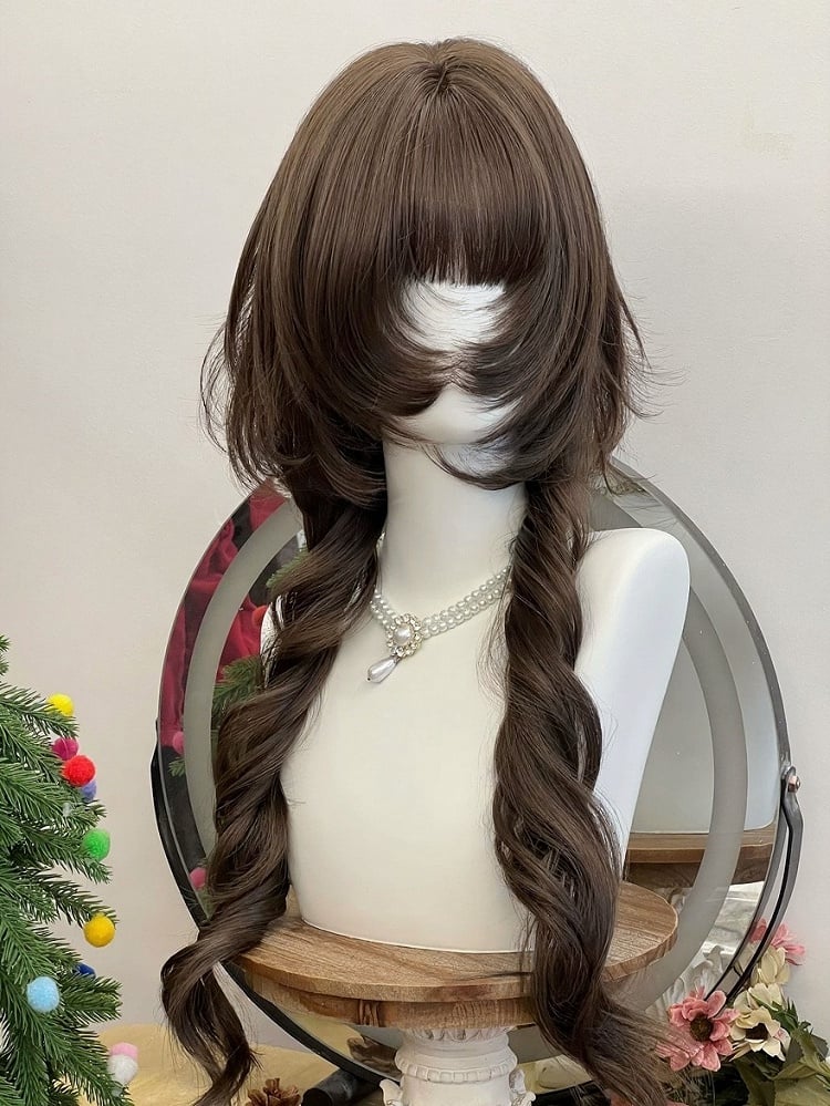 Double Roman Curly Wig with Air Bangs - Alice Garden