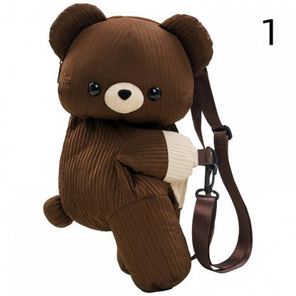 Bag Size Bear Plus Cute Brown Backpack/Crossbody
