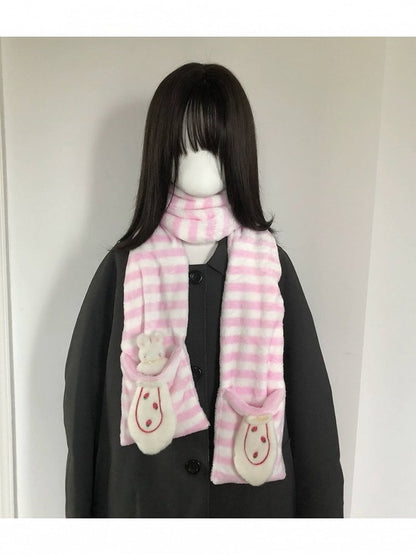 Cute Scarf with Removeable Bunny Pin and Berry Pocket - freetrader